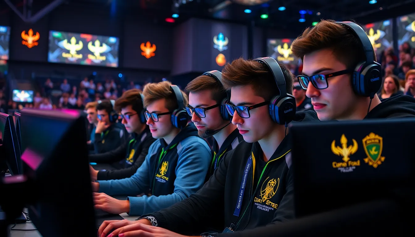 gamers competing in a Counter-Strike 2 tournament showcasing achievements.